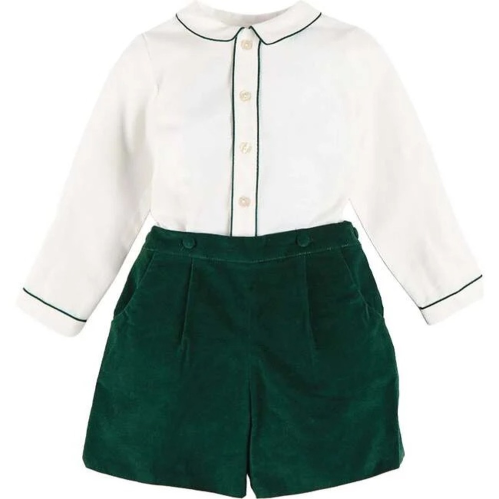 Elegant White and Green Kids Matching Set